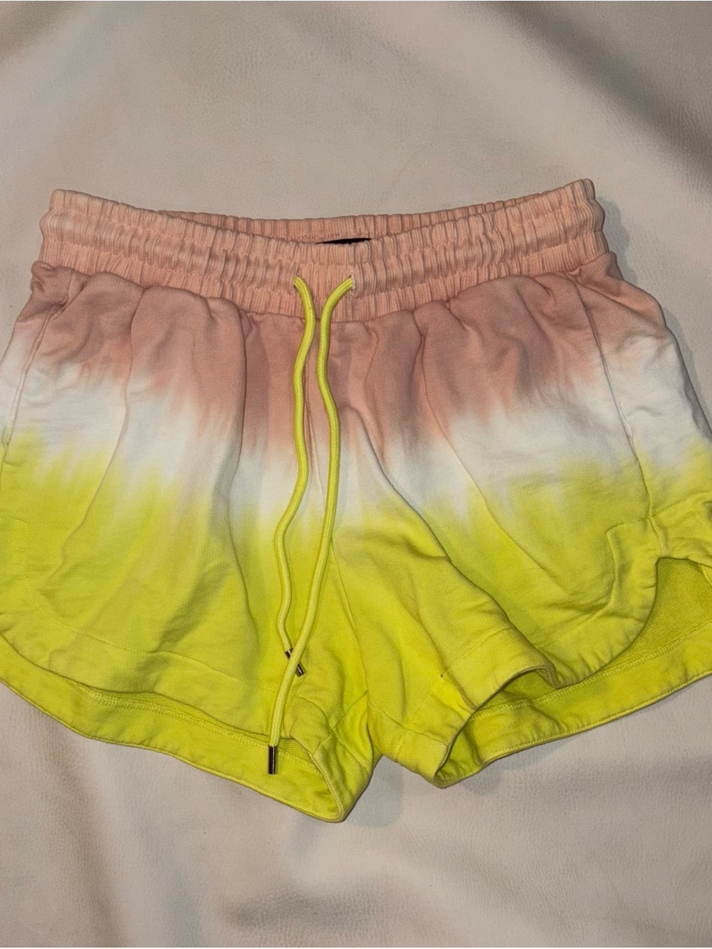 ATM Women's Pink to Yellow Ombre Tie-Dye Lounge Shorts